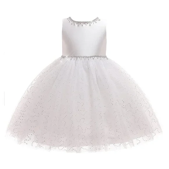 NWT Beautiful Sparkling Bling Rhinestone Sequins Christmas Or Flower Gir… - Picture 2 of 16